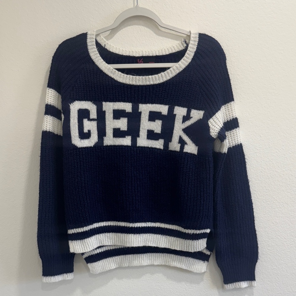 Navy and White Geek Sweater